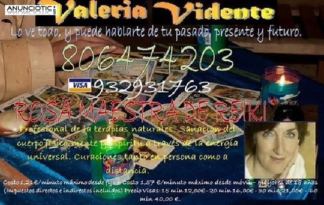 Vidente Valeria, experta en cualquier tema y preocupación, 806 474 203.