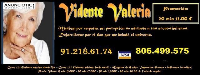 Auténtica vidente Valeria, tarot fiable, consulta en 806 499 575.