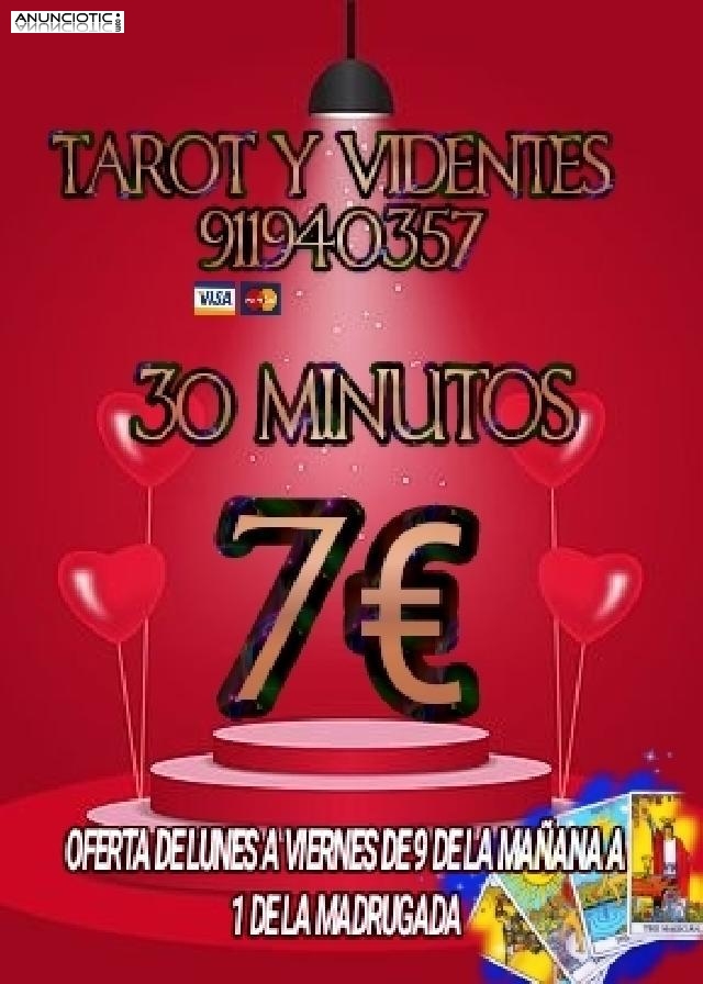 Videntes telefónicos 30 minutos 7euros oferta económico visa