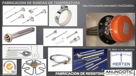 FABRICACION DE RESISTENCIAS ELECTRICAS Y SONDAS DE TEMPERATURA HERTEN