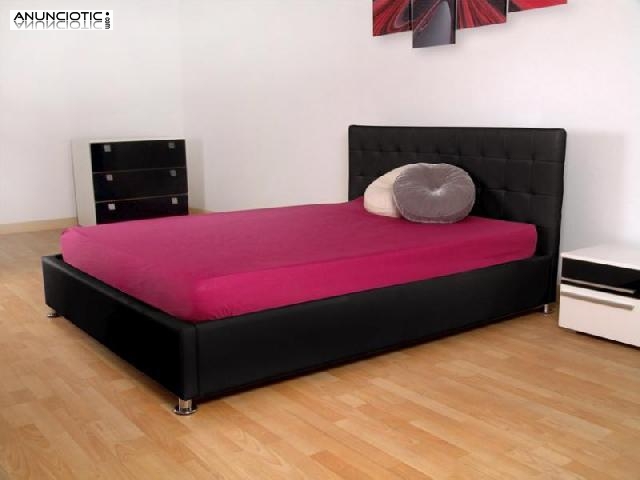 Alpes cama con canapé negro o blanco