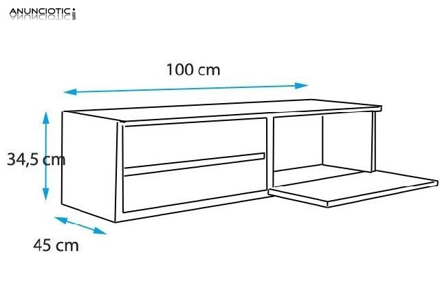 Mueble TV modelo Basay en blanco con LED