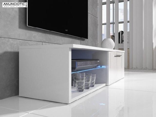 Mueble TV modelo Basay en blanco con LED