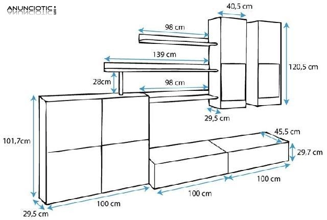 Mueble de salón Violeta negro modelo 1