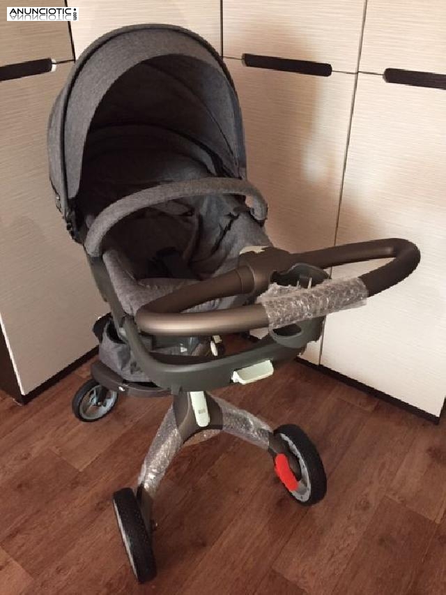 El Stokke Xplory Cochecito Negro Melange v4 nuevo 3in1 completo