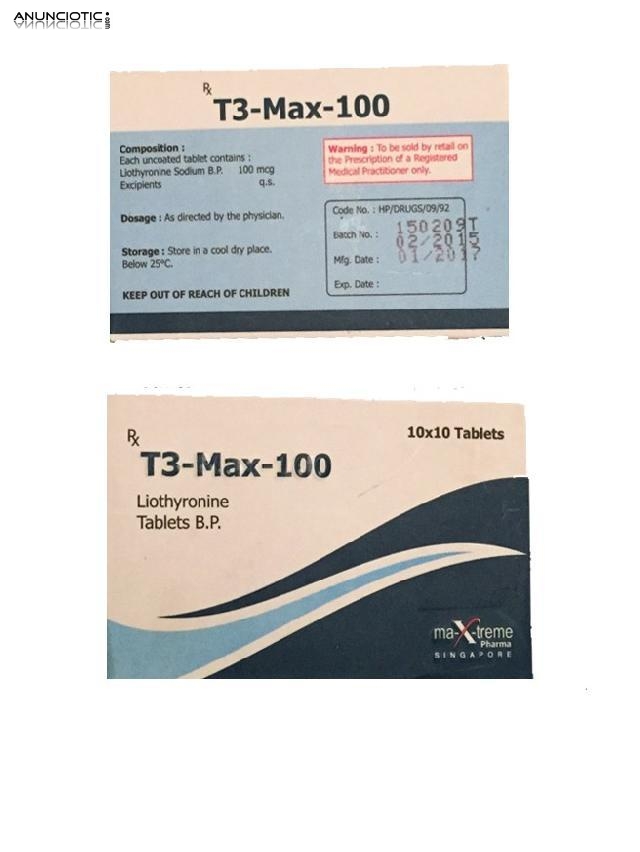 T3 Max 100 mcg Triyodotironina Generica