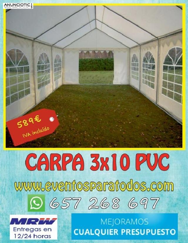 Venta nacional de carpa 3x10