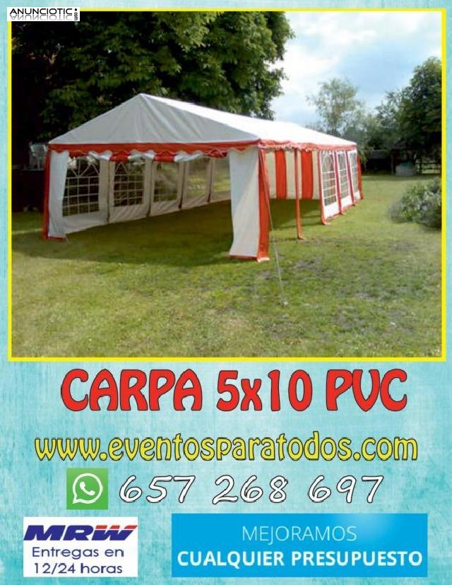 Carpa barata 5x10 pvc