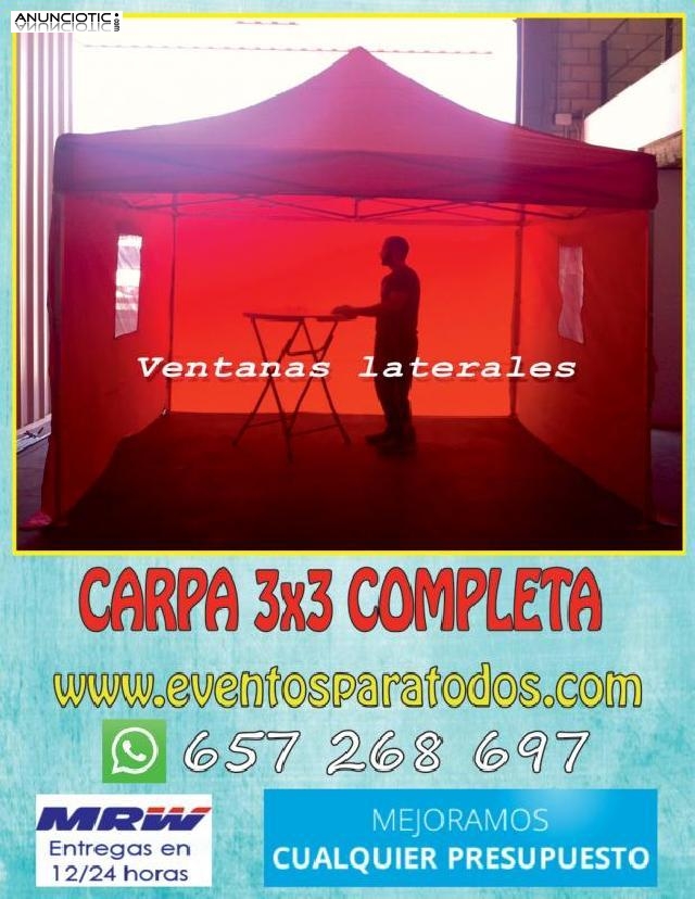 Carpas plegables sin laterales 6x3