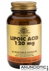 Solgar Ácido Alfa Lipoico 120 mg 60 cápsulas vegetales