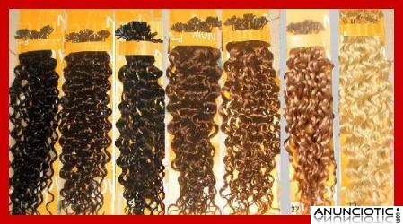 Vendo extensiones queratina pelo natural rizado a 0,75 c/u.50cm largo