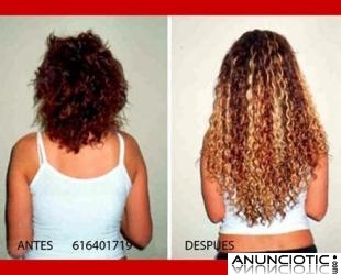 Vendo extensiones queratina pelo natural rizado a 0,75 c/u.50cm largo