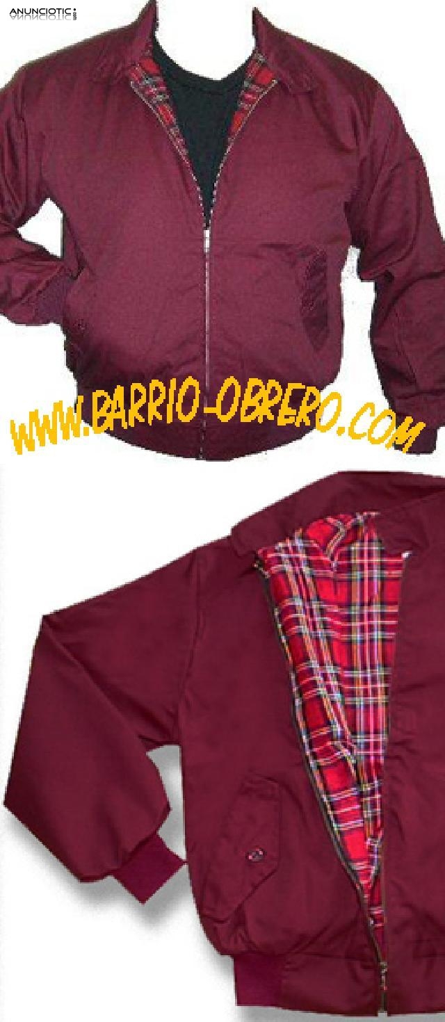 Cazadoras modelo Harrington con tela escocesa