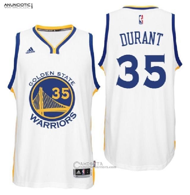 Camiseta Autentico Golden State Warriors Kevin Durant 35 Blanco