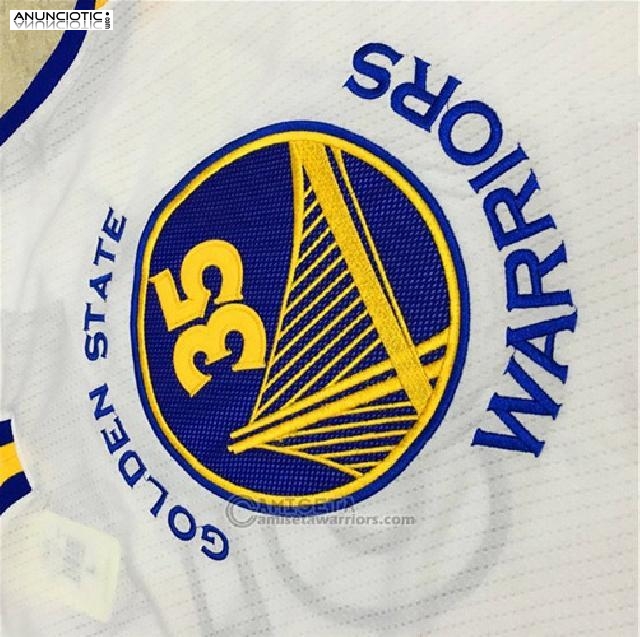 Camiseta Autentico Golden State Warriors Kevin Durant 35 Blanco