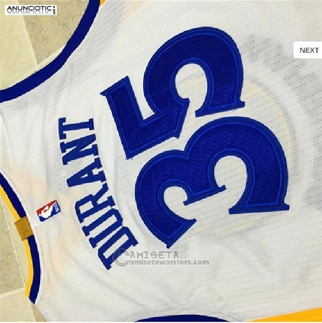 Camiseta Autentico Golden State Warriors Kevin Durant 35 Blanco