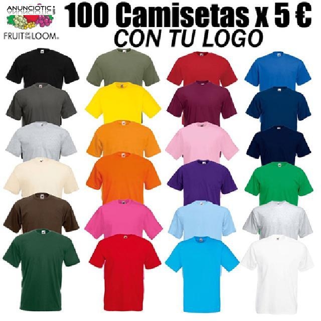 Oferta: 100 Camisetas personalizadas con tu logo x solo 5 euros cada una