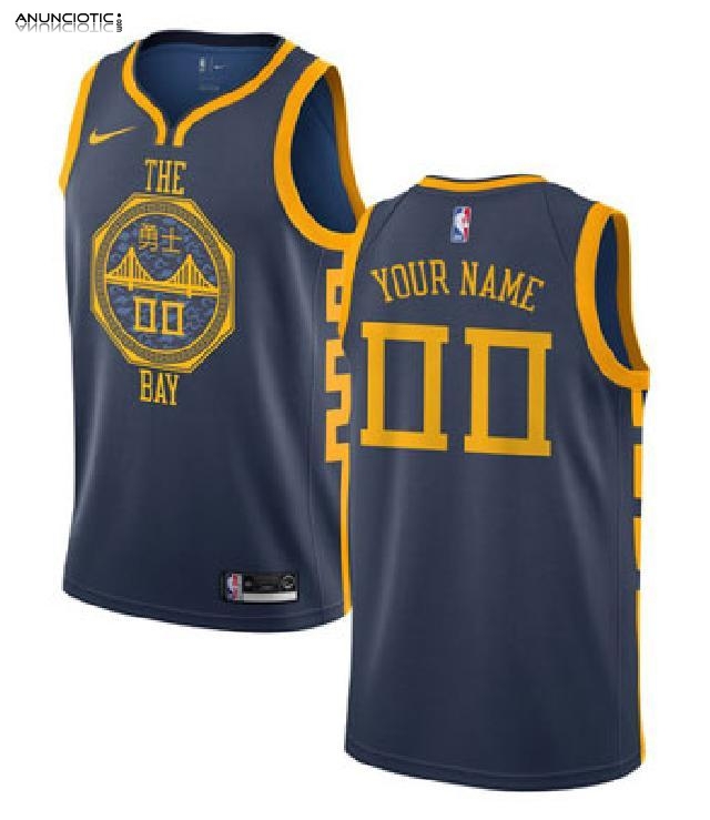 Camiseta Golden State Warriors Nike Personalizada Ciudad Negro