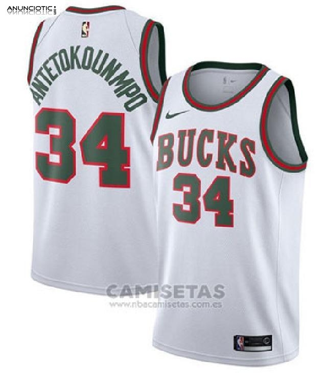 Camiseta Milwaukee Bucks Giannis Antetokounmpo NO 34 2017-18