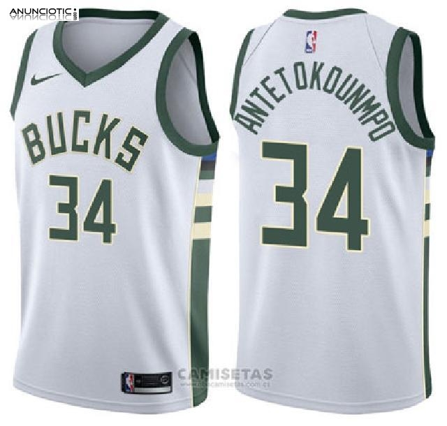 Camiseta Milwaukee Bucks Giannis Antetokounmpo NO 34 2017-18