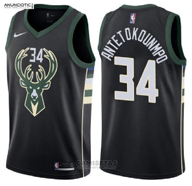 Camiseta Milwaukee Bucks Giannis Antetokounmpo NO 34 2017-18