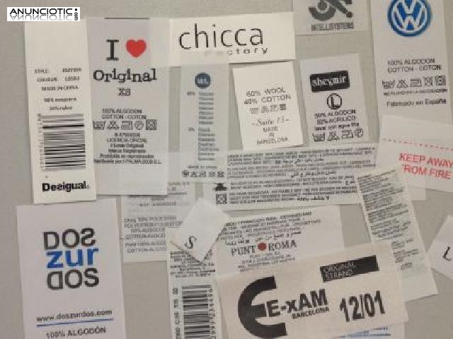 Etiquetas estampadas personalizadas