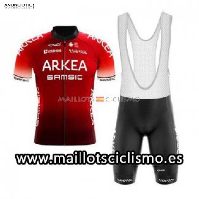 2020 Maillot Arkea Samsic Tirantes Pantalones Con Peto Rojo Negro