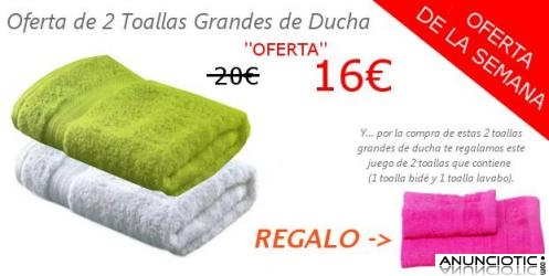 Oferta en 2 toallas grandes de ducha 100% algodón