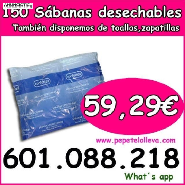 150 sábanas desechables 59,29  en pepetelolleva.com