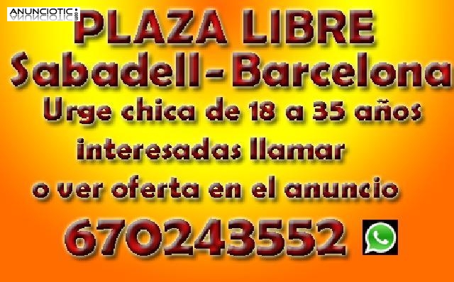 as PLAZA LIBRE 24 HS. EN CASA RELAX DE SABADELL (Barcelona)
