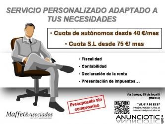 OFERTA ESPECIAL PARA AUTÓNOMOS. CUOTA DESDE 40/MES