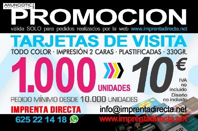 Tarjetas de visita y flyer a precios directo de imprenta.