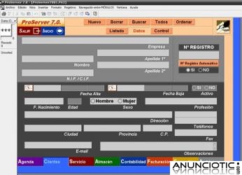 Programa de Gestión de Servicios y Facturación Profesional ProServer ¡¡ GRATIS !!