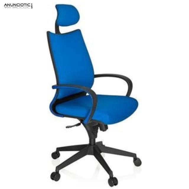 Silla azul reposacabezas soporte lumbar