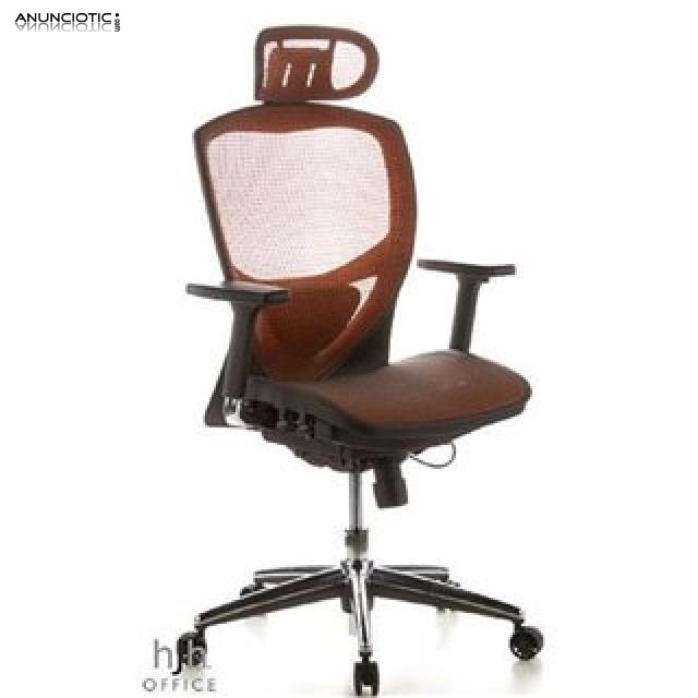 Silla pro totalmente ajustable en malla naranja