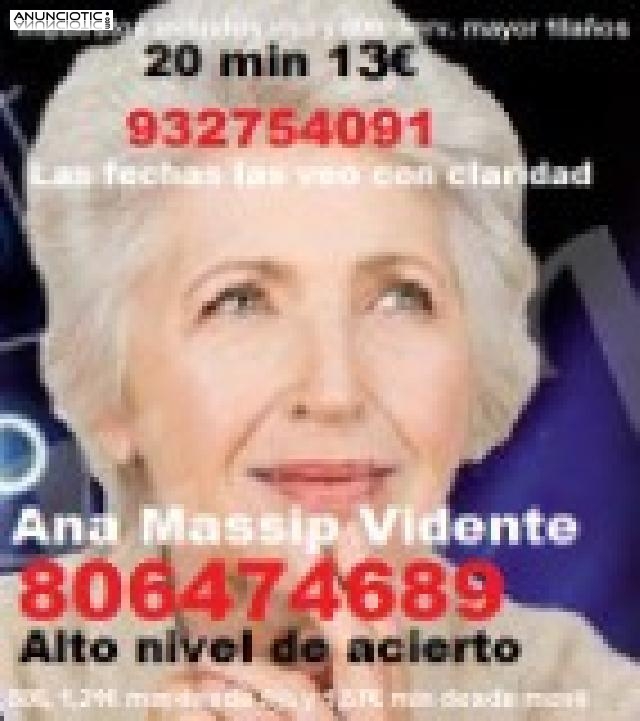 Ana Massip Vidente. 20 min 13. Precisa fechas. 806 474 689