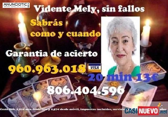 Vidente Mely, sin fallos, garantiza el acierto. Tarot 806 404 596