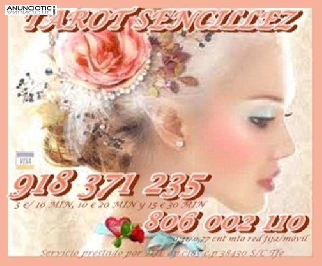 Oferta tarot visa 5 15 min sencillez español   918 371 235 on line. Tarot 