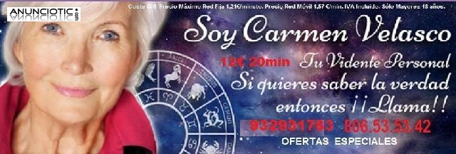 Vidente medium personal Carmen. 806 535 342. Oferta 12