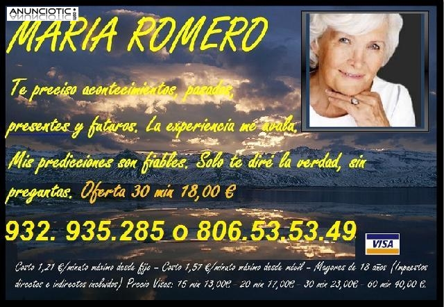 Maria Romero Vidente Parapsicologa 806535349. Tarot acierto ya