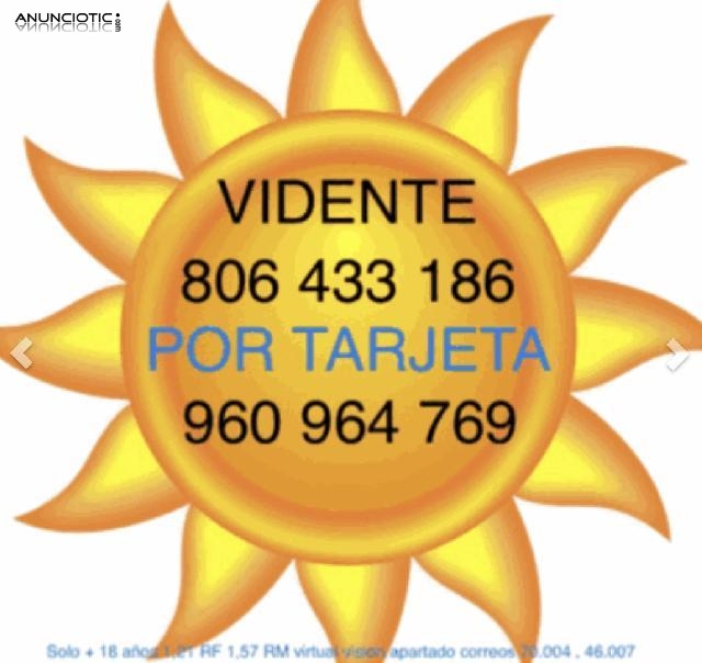 Vidente de verdad 806 433 186 tarjeta bancaria 960 964 769