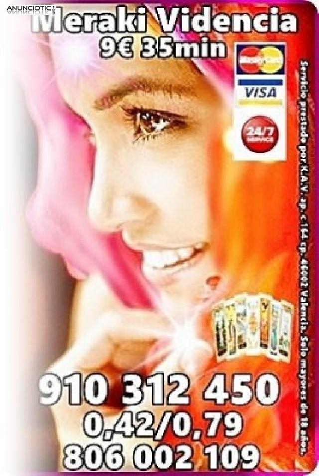 Videncia y Tarot  del Amor Promoción Visa 4 15 min. 910312450 / 806 002