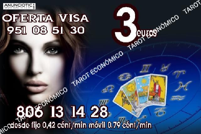 Oferta Visa 3 euros tarot y videntes fiables económico 
