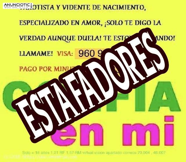 ESTAFADORES CUIDADO 806 433 186 y 960 964 769 NO LES DES TUS DATOS 