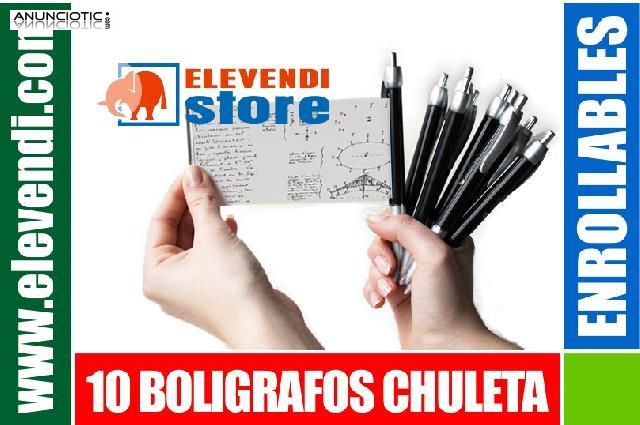 10 Boligrafos boligrafo chuleta (enrollables o autorotatorios)