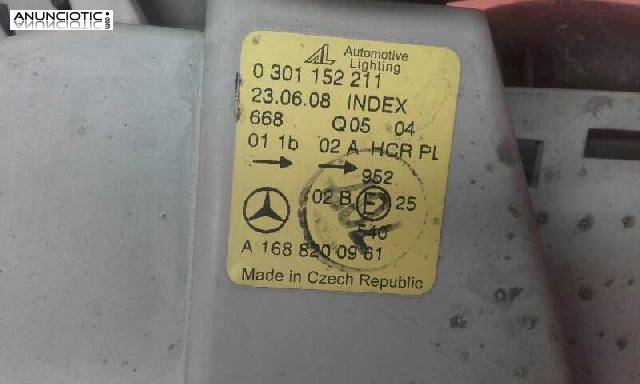 Faro izquierdo mercedes a 168 