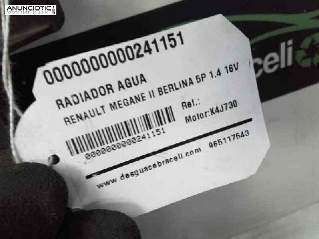 Radiador agua de renault megane (241151)