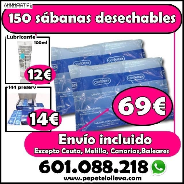 100 sábanas desechables de camilla a 77,76 envío incluido