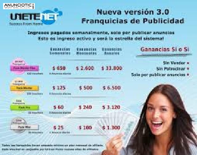 Eres emprendedor, quieres trabajar en   intenet?