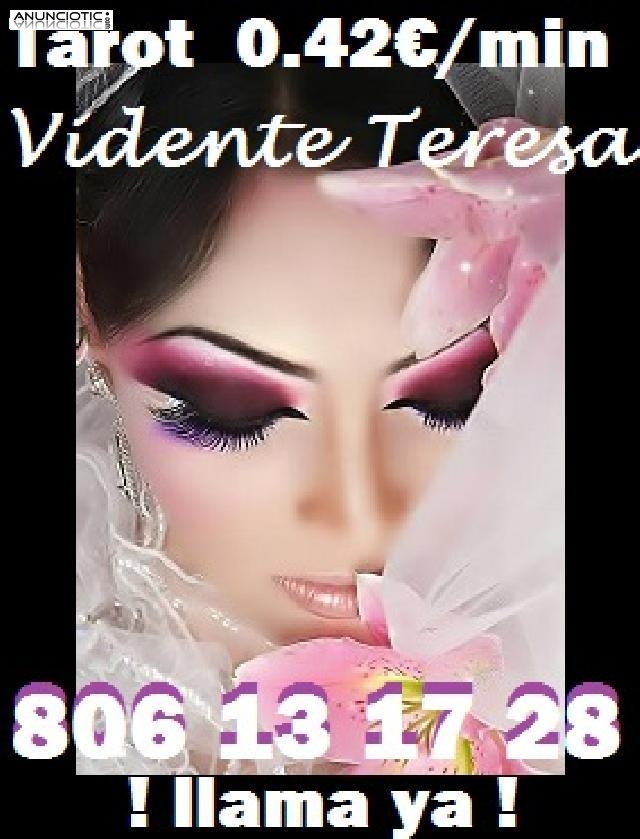 Vidente TERESA 806 13 17 28 TAROT Oferta 0.42/min